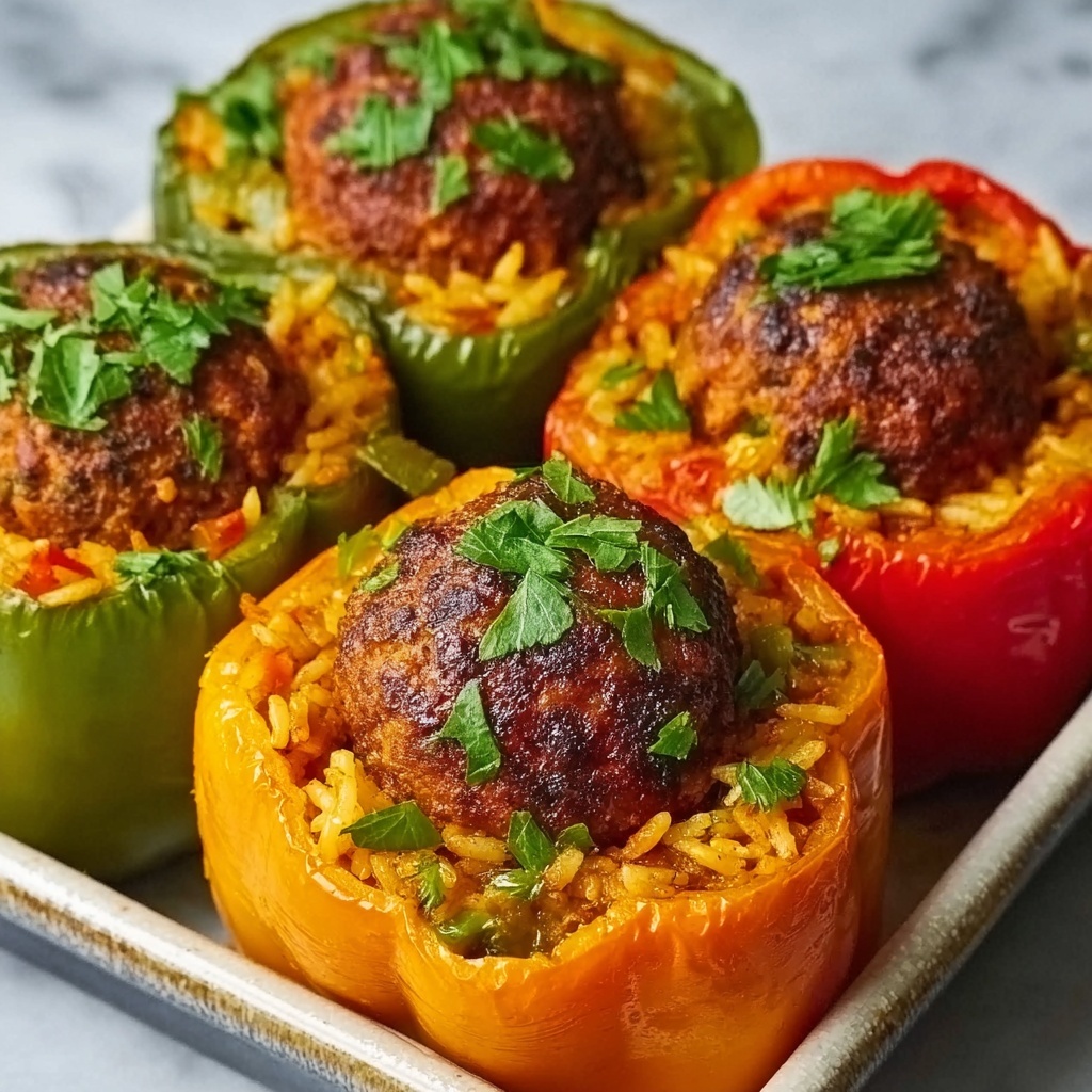 Stuffed Bell Peppers with Rice and Kefta Recipe - Recipe Image