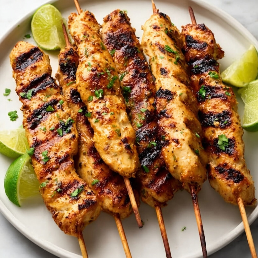 Thai Grilled Chicken Skewers with Coconut Peanut Sauce Recipe - Recipe Image