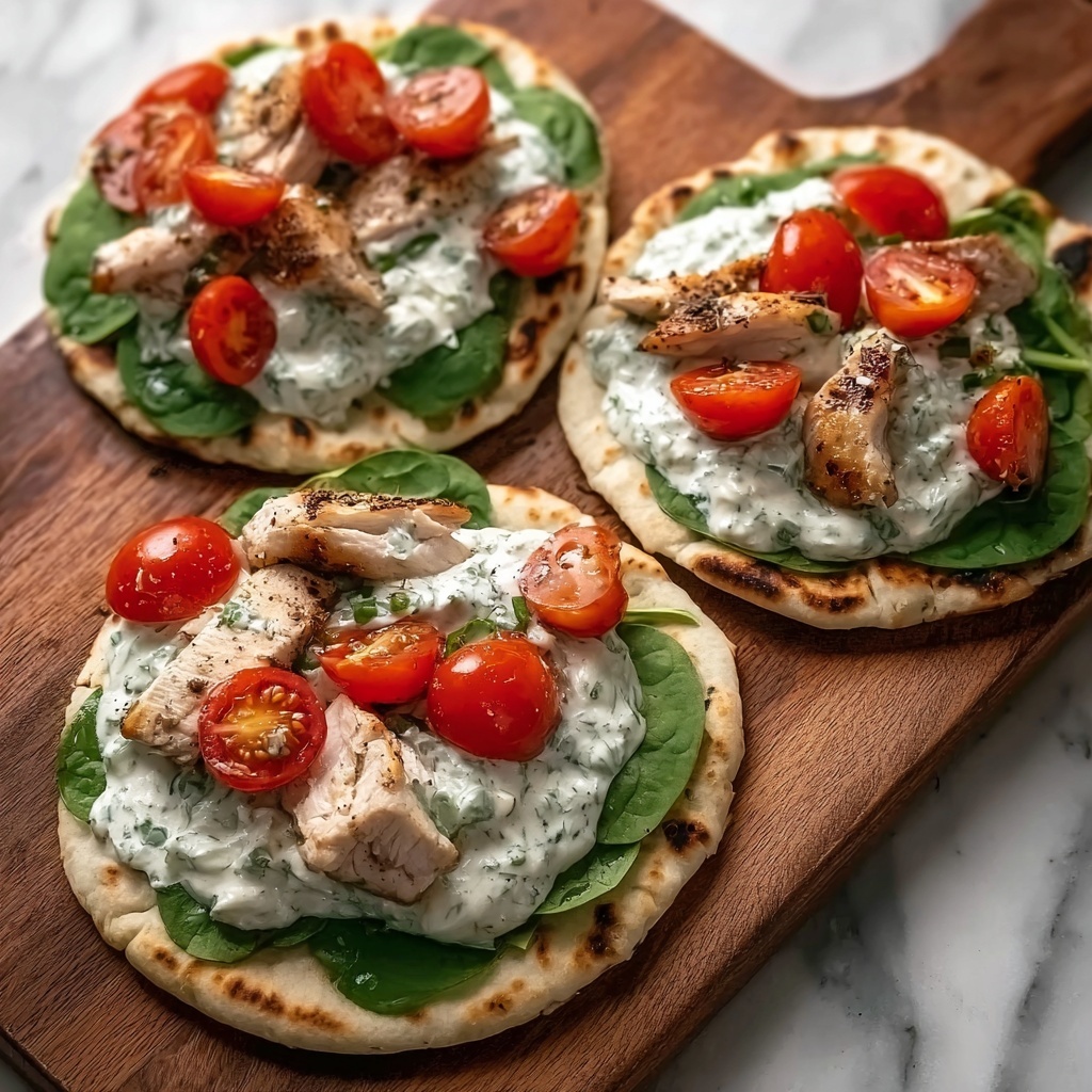 Tzatziki Chicken & Veggie Naan Pizza Recipe - Recipe Image
