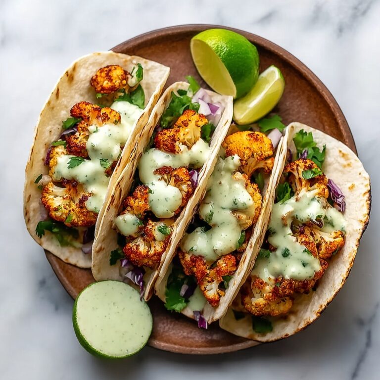 Cauliflower Tacos with Cilantro Lime Crema Recipe