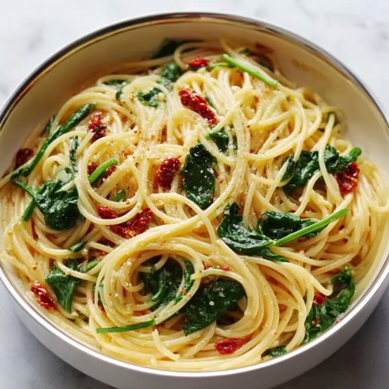 Spaghetti & Spinach with Sun-Dried Tomato Cream Sauce Recipe