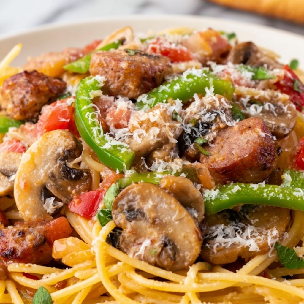Pasta with Sausage, Peppers, and Onions Recipe - Recipe Image