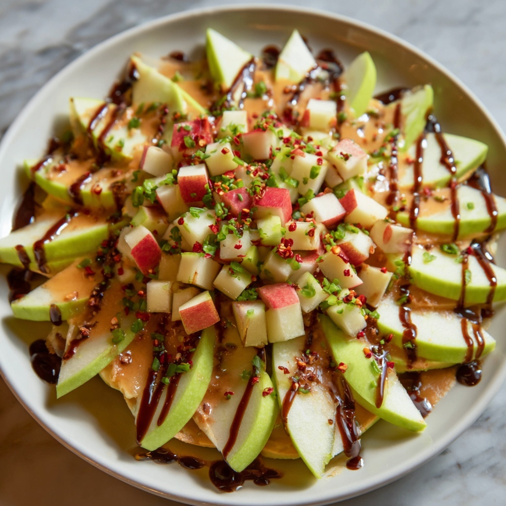 Apple Nachos with Peanut Butter, Chocolate, and Crunchy Toppings Recipe - Recipe Image