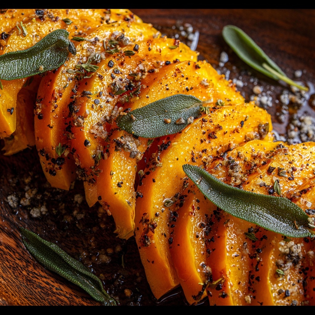 Roasted Hasselback Butternut Squash with Sage Butter Recipe - Recipe Image