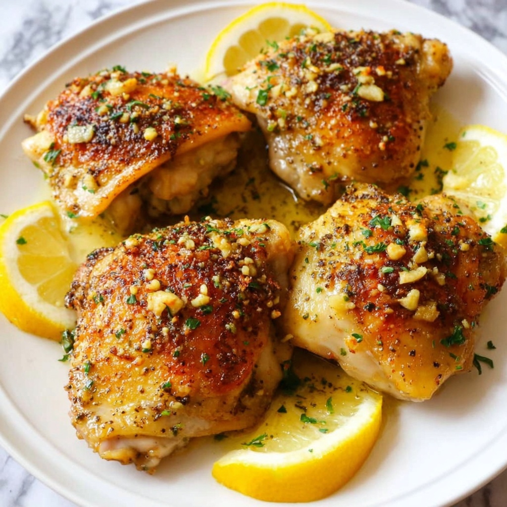 Crockpot Lemon Garlic Butter Chicken Thighs Recipe - Recipe Image