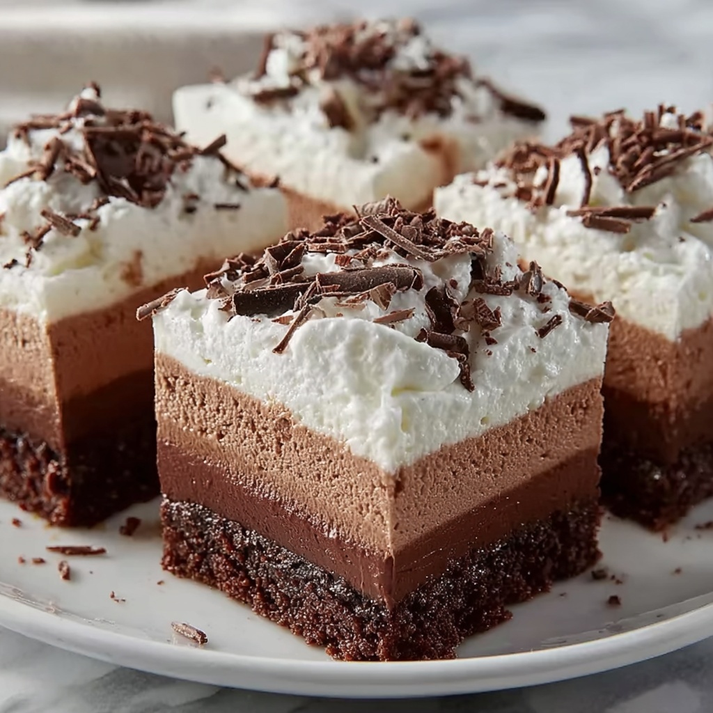 No-Bake Chocolate Mousse Bars Recipe - Recipe Image