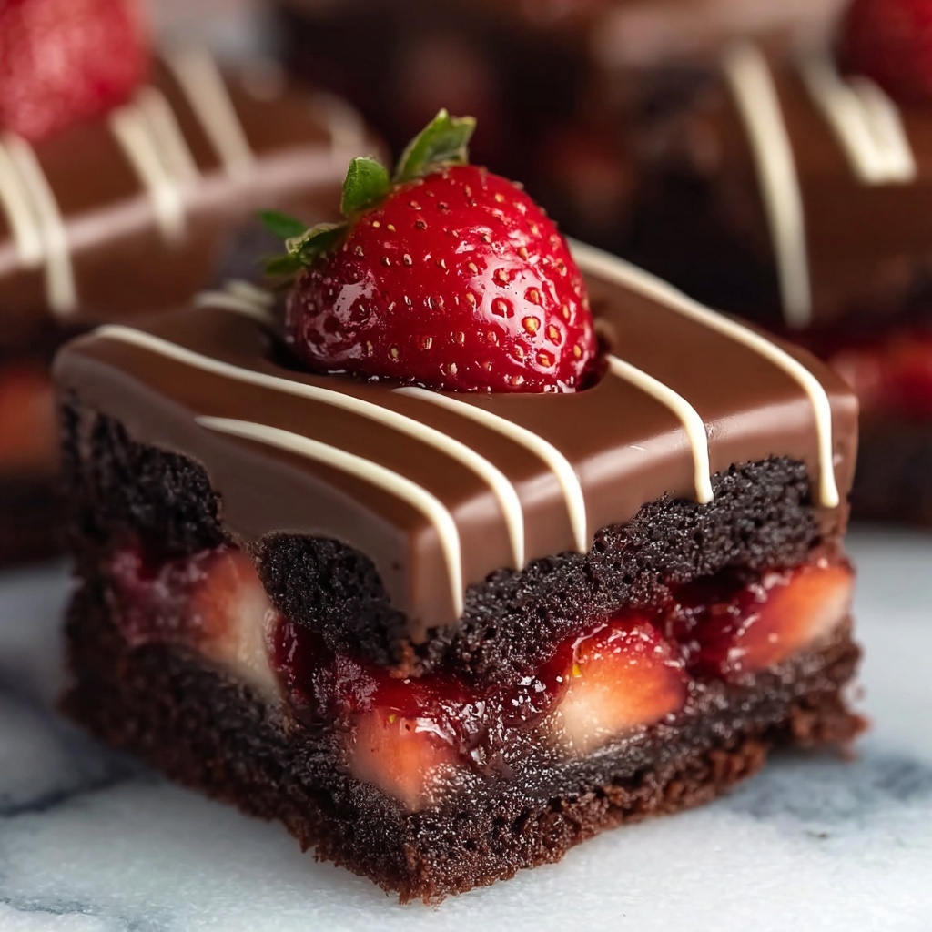 Chocolate-Covered Strawberry Brownies Recipe - Recipe Image