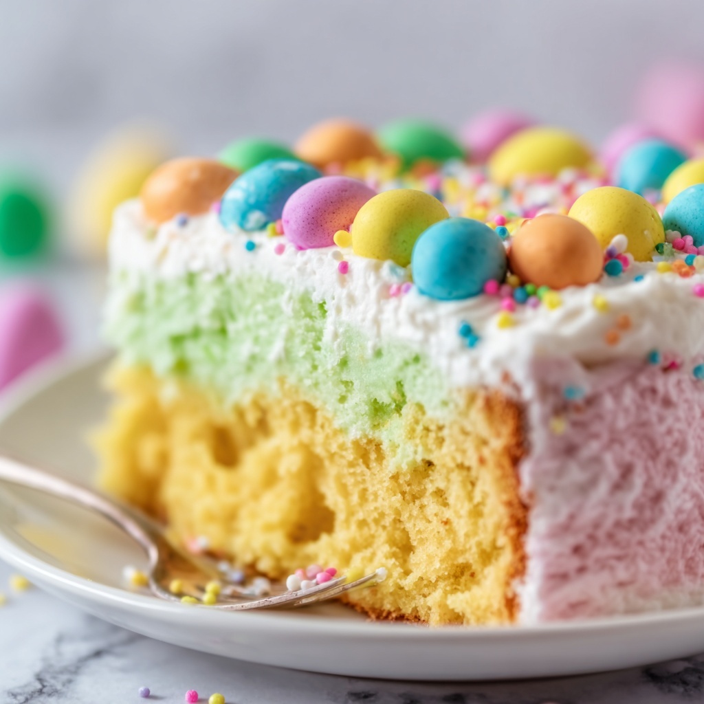 Festive Easter Poke Cake Recipe - Recipe Image