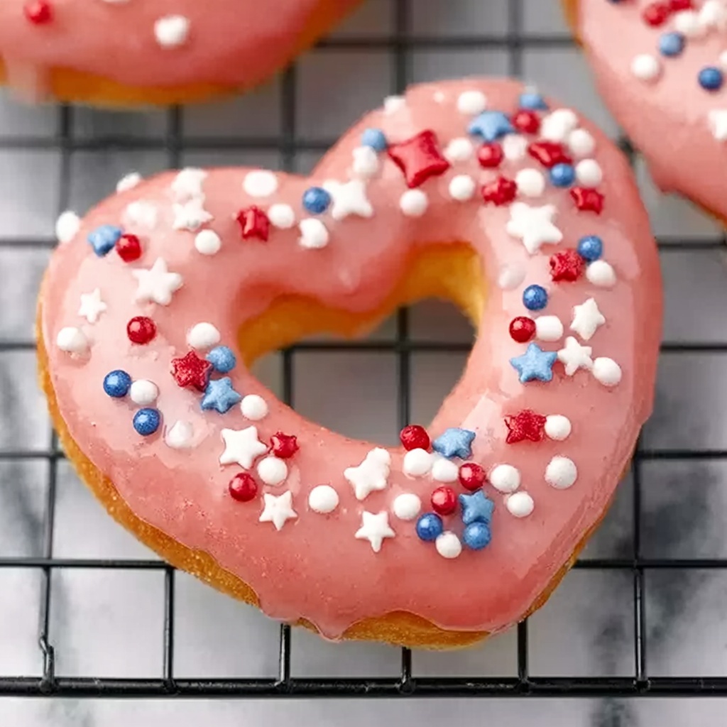 Valentine Pink Donuts with Sprinkles Recipe - Recipe Image