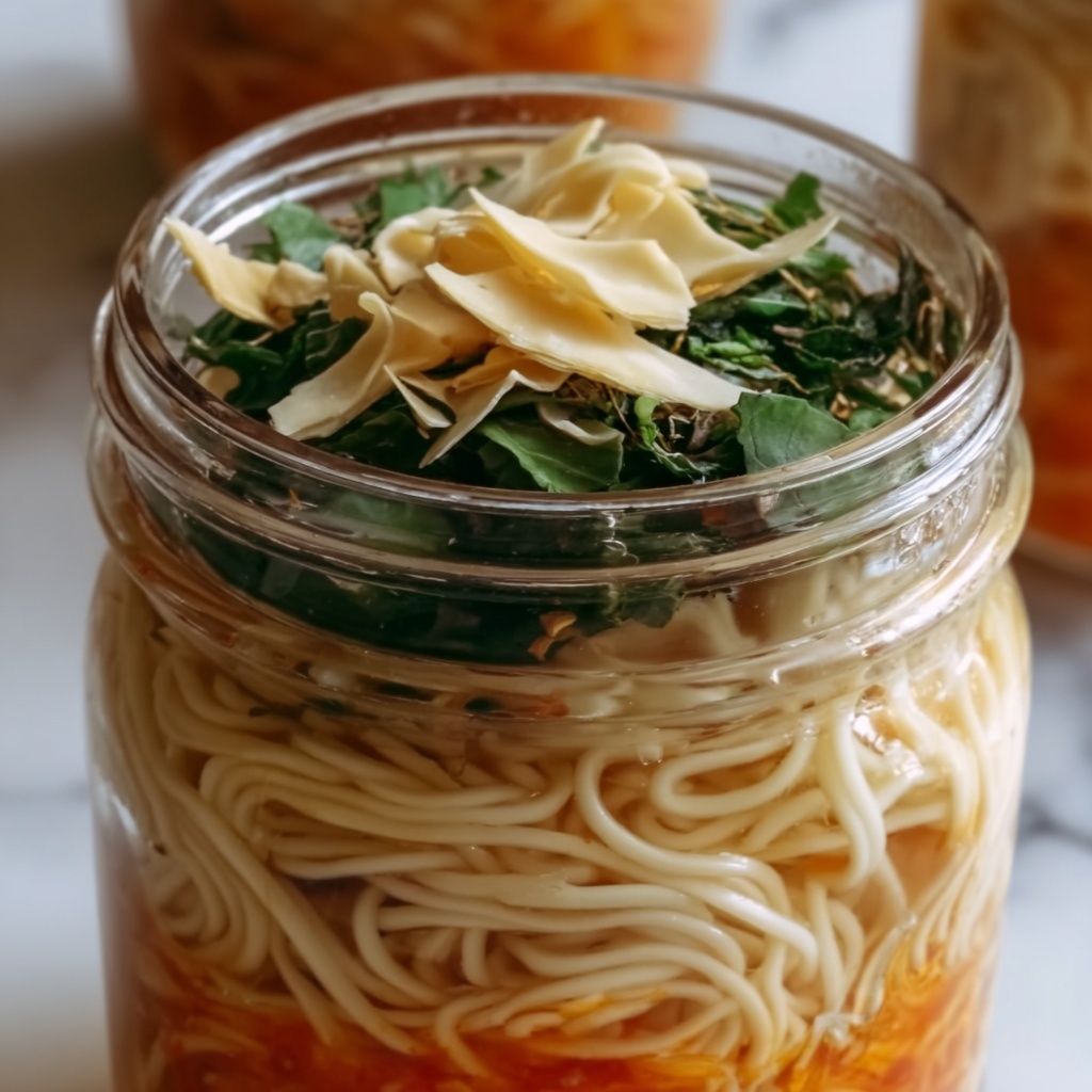 Mason Jar Instant Ramen Noodles with Veggies and Protein Recipe - Recipe Image