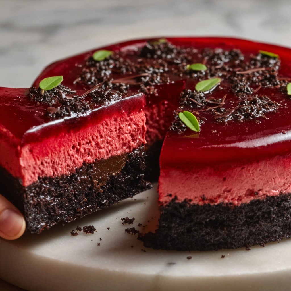 Red Velvet Cookie Dough Cheesecake Recipe - Recipe Image