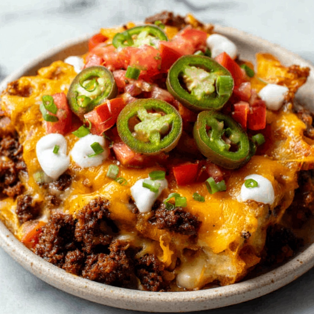 Cheeseburger Tater Tot Nachos Recipe - Recipe Image