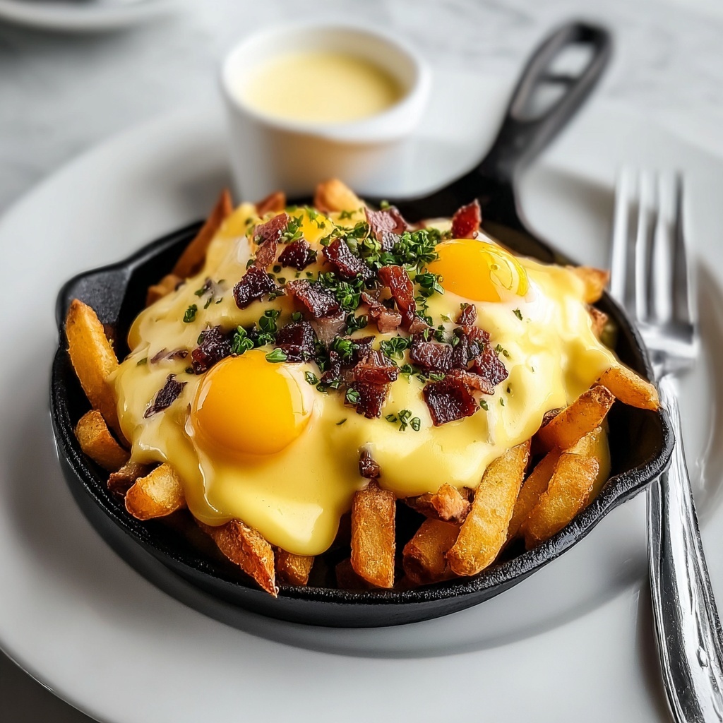 Breakfast Poutine with Hollandaise Sauce and Poached Eggs Recipe - Recipe Image