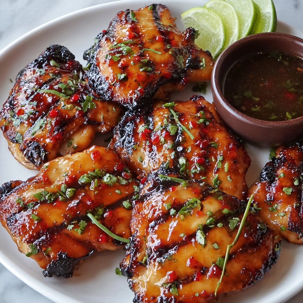 Grilled Thai Chicken with Sweet Chili and Cilantro Glaze Recipe - Recipe Image