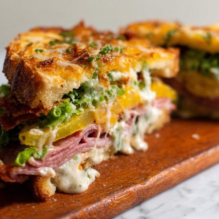 Focaccia Grinder Sandwich with Pesto, Cured Meats, and Fresh Greens Recipe