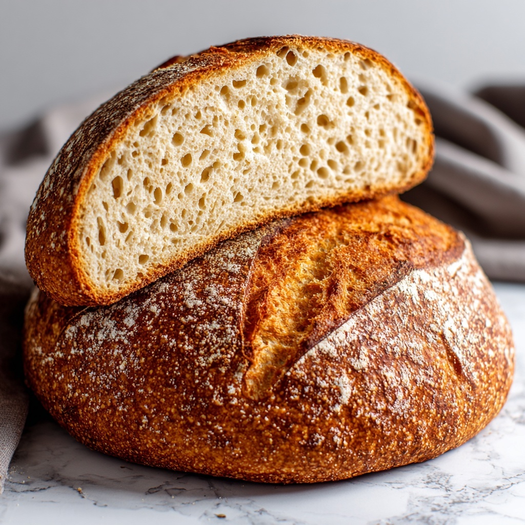 Homemade Rustic Sourdough Bread Recipe - Recipe Image