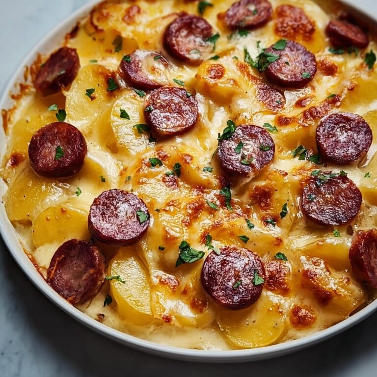 Kielbasa Sausage Cheesy Potato Casserole Recipe