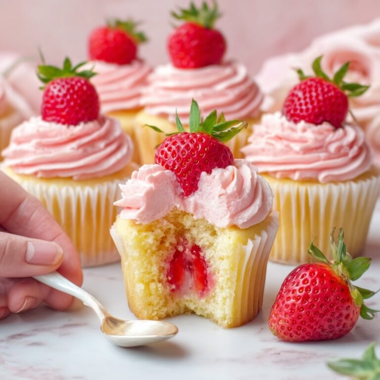 Sweet Strawberry Cupcakes with Cream Cheese Frosting Recipe
