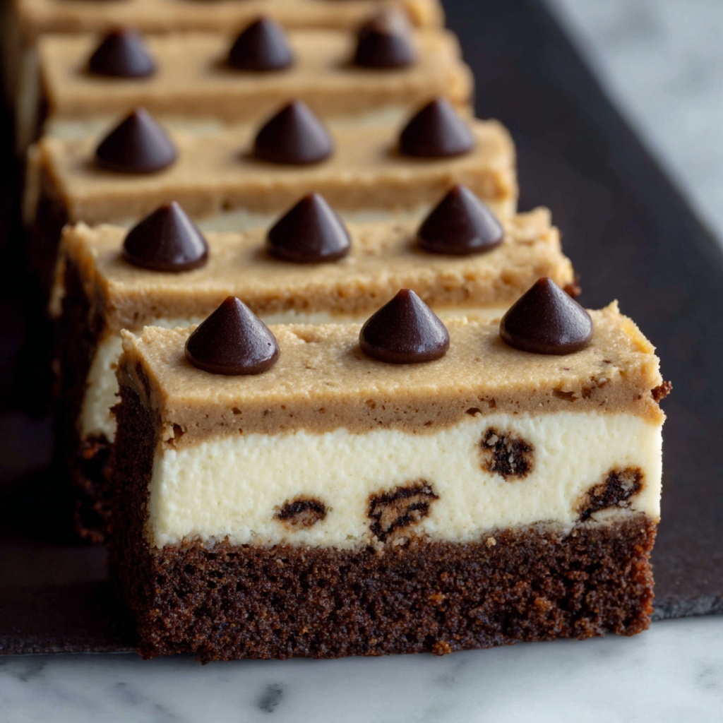 Brown Butter Chocolate Chip Cookie Cheesecake Bars Recipe - Recipe Image