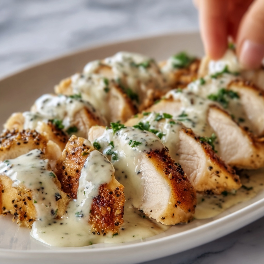 Juicy Baked Caesar Chicken with Parmesan Sauce Recipe - Recipe Image