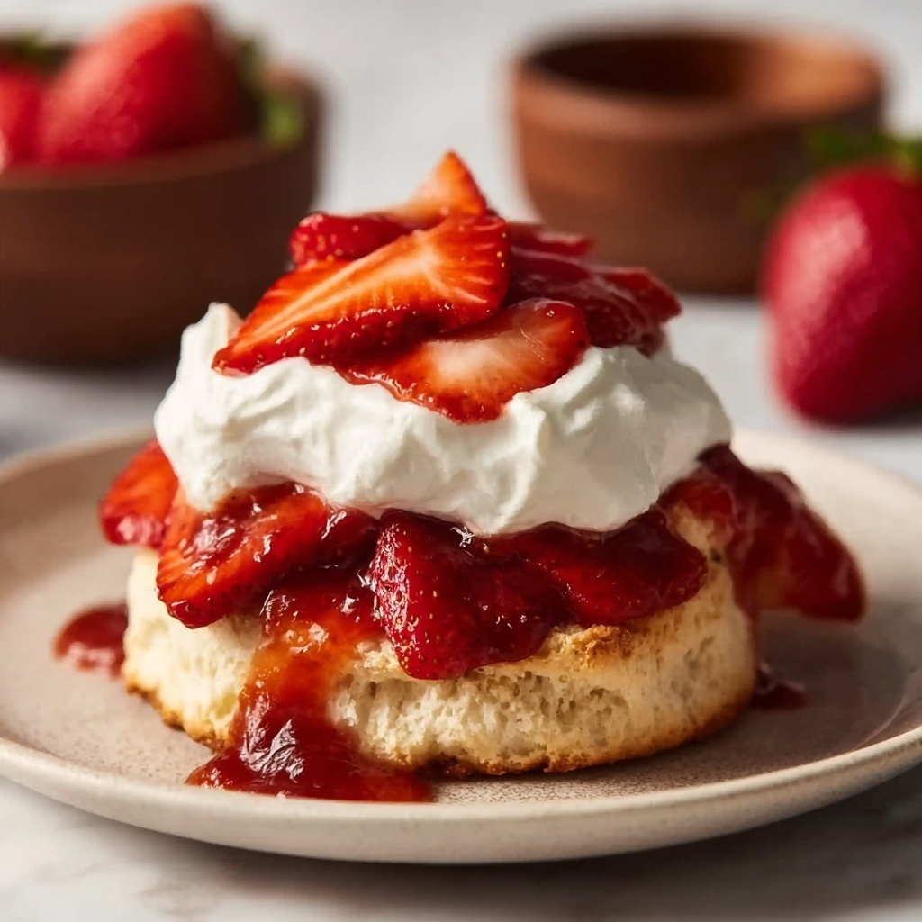 Strawberry Shortcake with Homemade Biscuits and Whipped Cream Recipe - Recipe Image