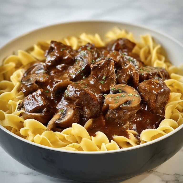 Tender Crockpot Beef Tips with Noodles Recipe
