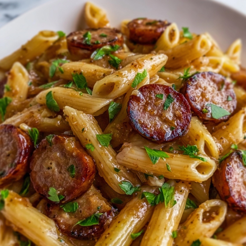 Sweet and Tangy BBQ Sausage Pasta Recipe - Recipe Image