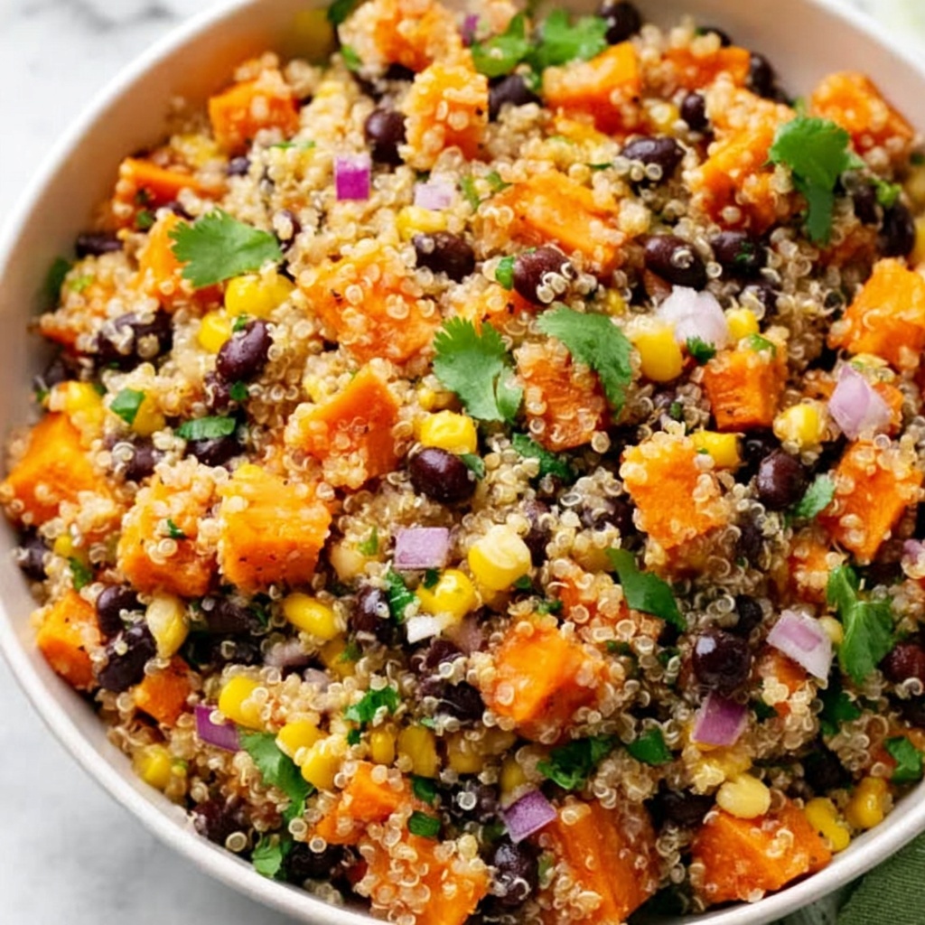 Roasted Sweet Potato Black Bean Quinoa Salad Recipe - Recipe Image