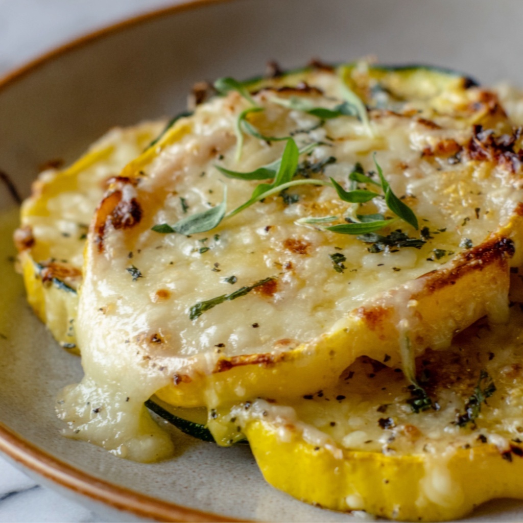 Baked Squash and Zucchini with Parmesan Recipe - Recipe Image