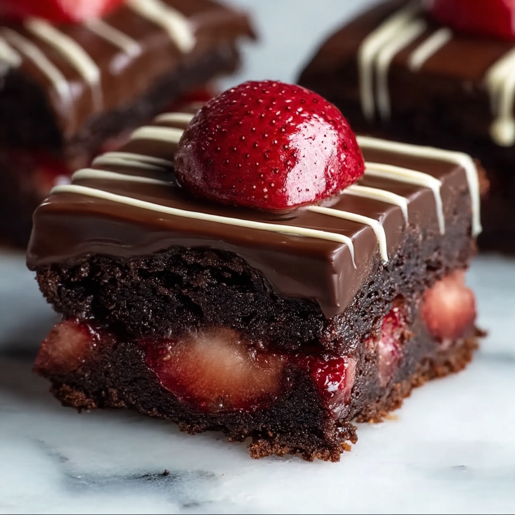 Chocolate-Covered Strawberry Brownies Recipe - Recipe Image