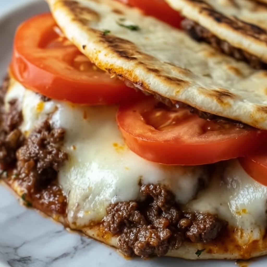 Slow-Cooked Beef Pizza Burgers Recipe - Recipe Image