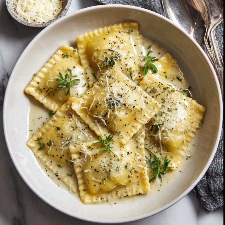 Ravioli with Pears & Cheese in Cacio e Pepe Sauce Recipe