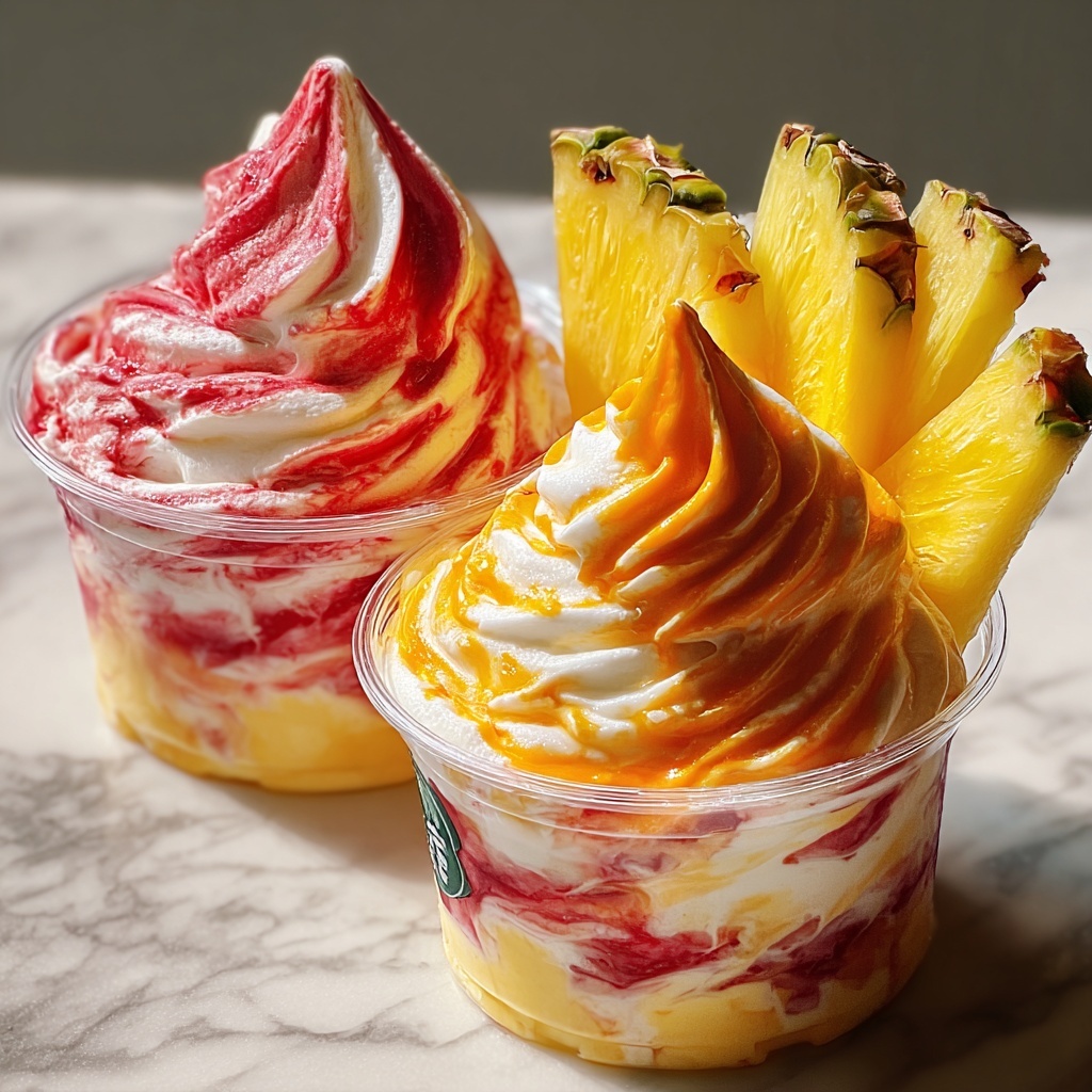 How to Make the Perfect Pineapple Strawberry Swirled Frappuccino Recipe - Recipe Image