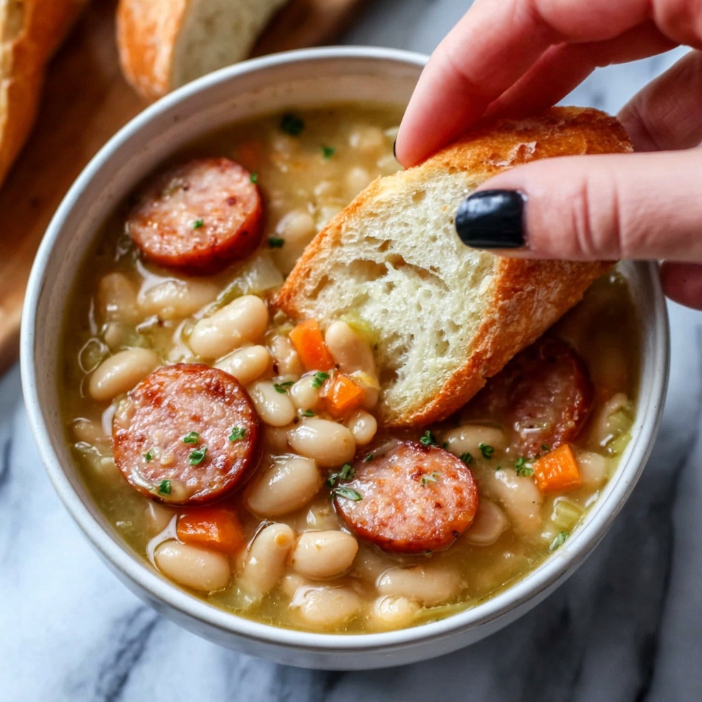 Creamy Bean and Kielbasa Soup Recipe - Recipe Image