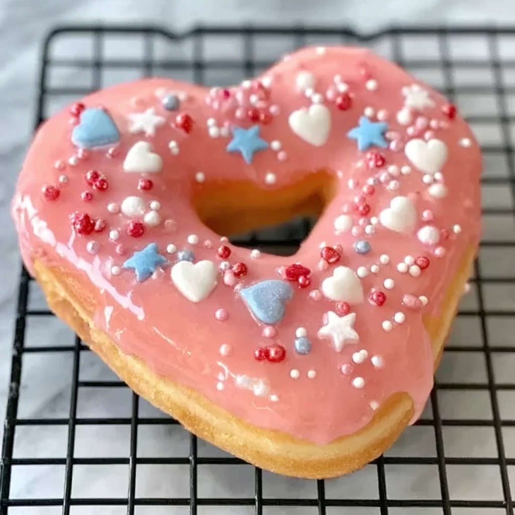 Valentine Pink Donuts with Sprinkles Recipe - Recipe Image