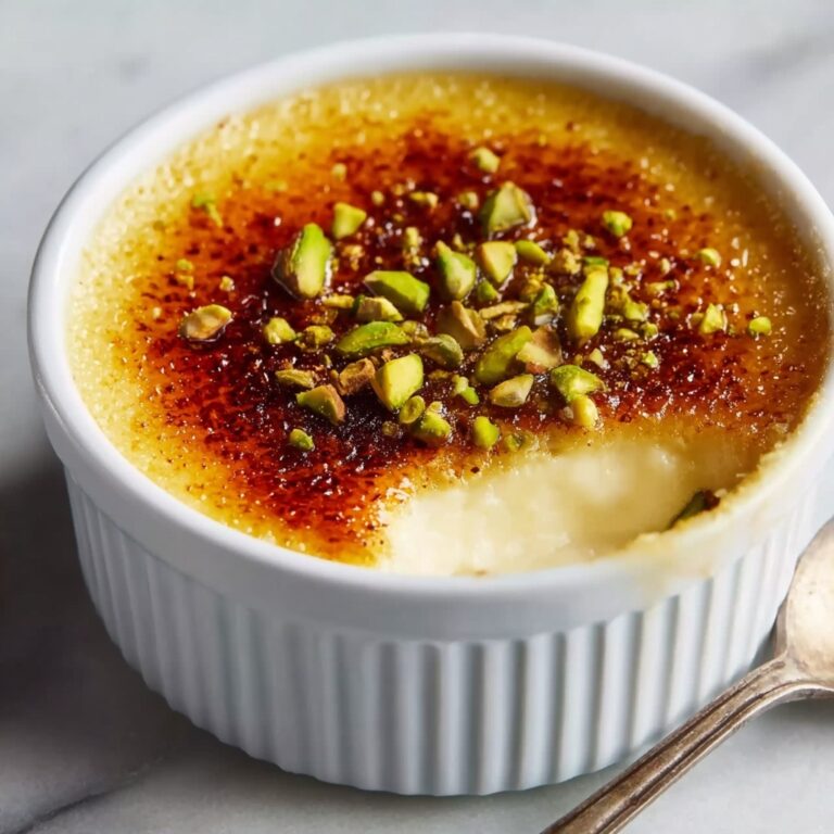 White Chocolate Lavender Brûlée with Pistachio Crunch Recipe