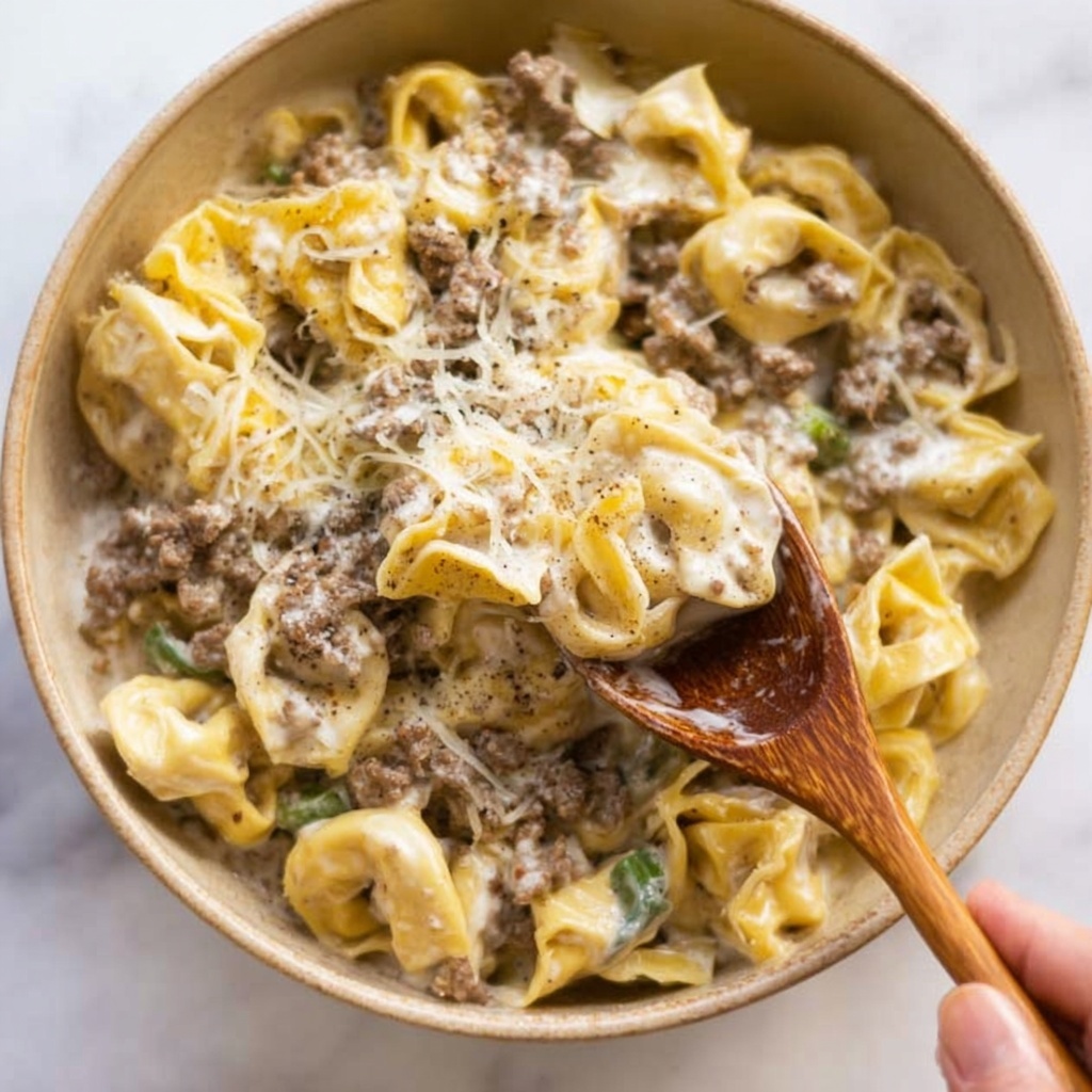 Cheesesteak Tortellini Skillet Recipe - Recipe Image