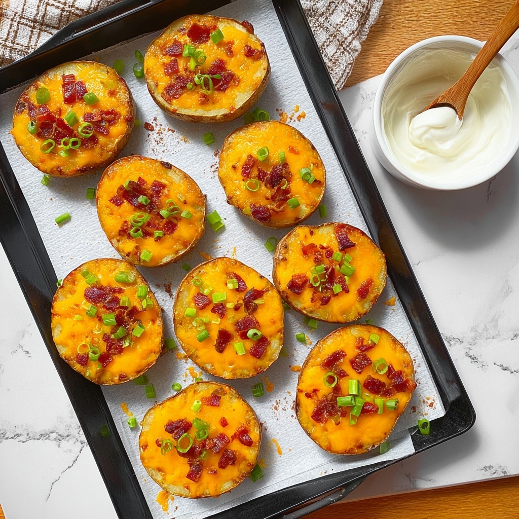 Loaded Baked Potato Slices with Cheddar, Bacon, and Green Onions Recipe - Recipe Image