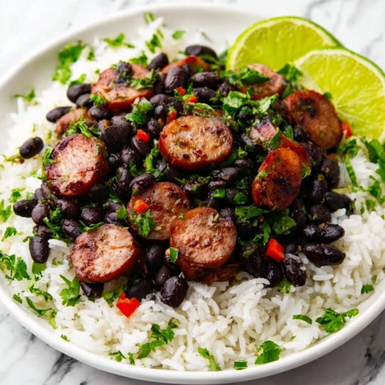 Savory Black Beans and Rice with Beef Sausage Recipe