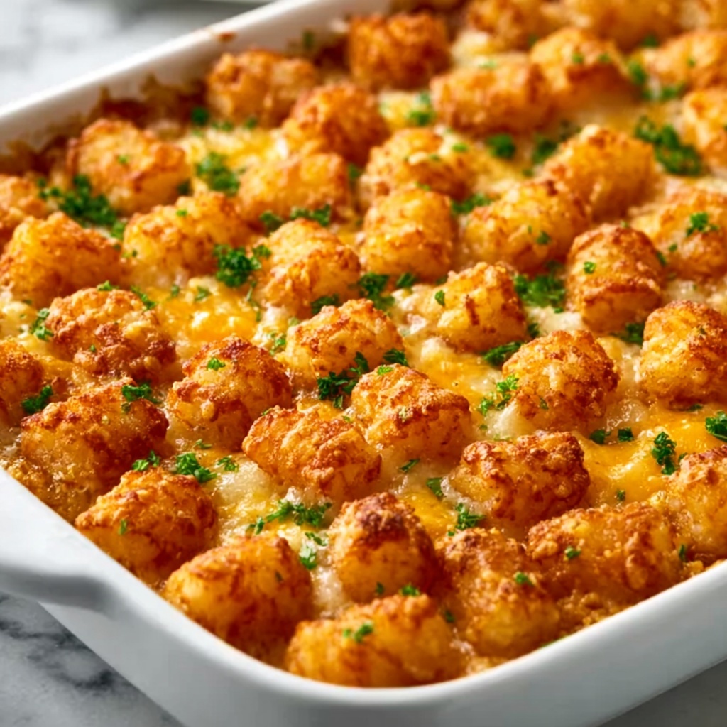 Cheddar Ranch Chicken Tater Tot Bake Recipe - Recipe Image