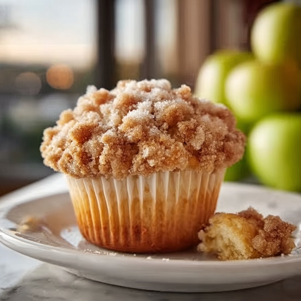 Easy Apple Cinnamon Muffins with Streusel Topping and Glaze Recipe - Recipe Image