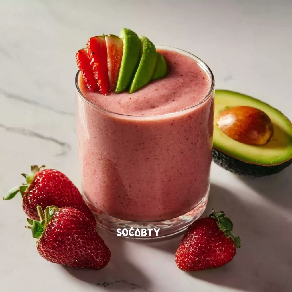 Strawberry Avocado Smoothie Recipe - Recipe Image
