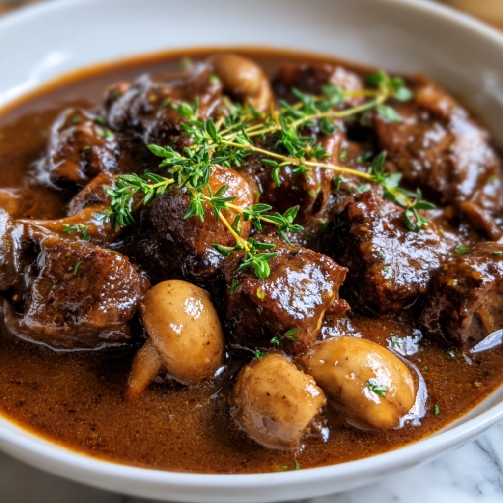 Classic French Beef Stew with Mushrooms Recipe - Recipe Image