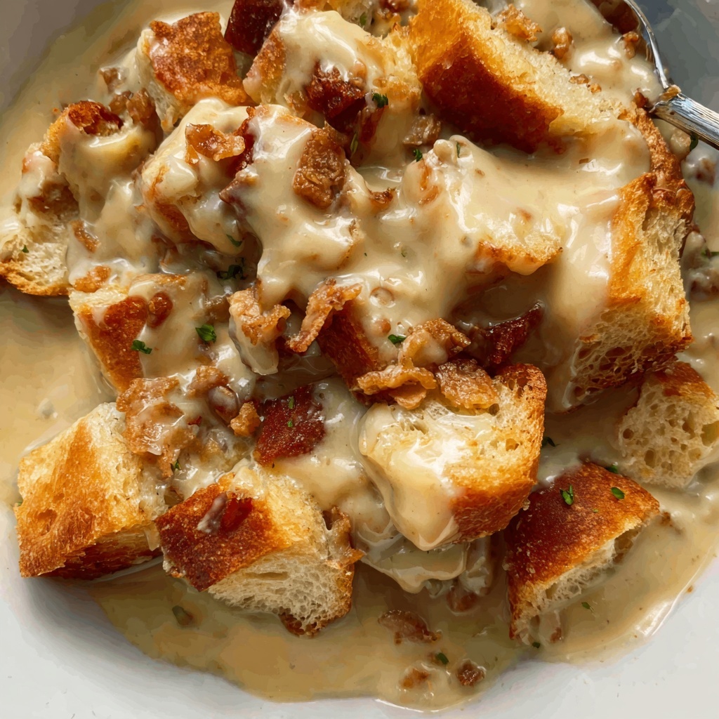 Grandma’s Old-Fashioned Bread Pudding with Vanilla Sauce Recipe - Recipe Image