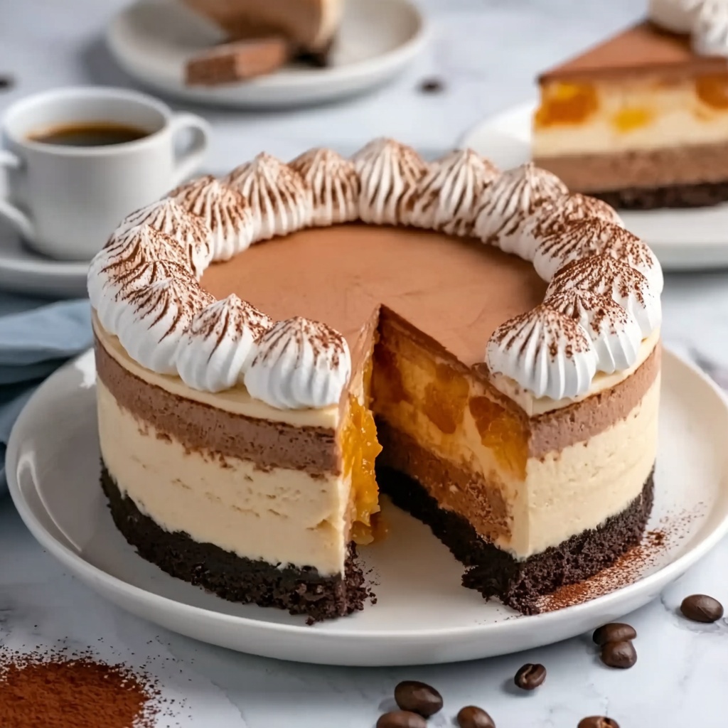 Espresso-Infused Biscuit and Cream Cheese Cake Recipe - Recipe Image