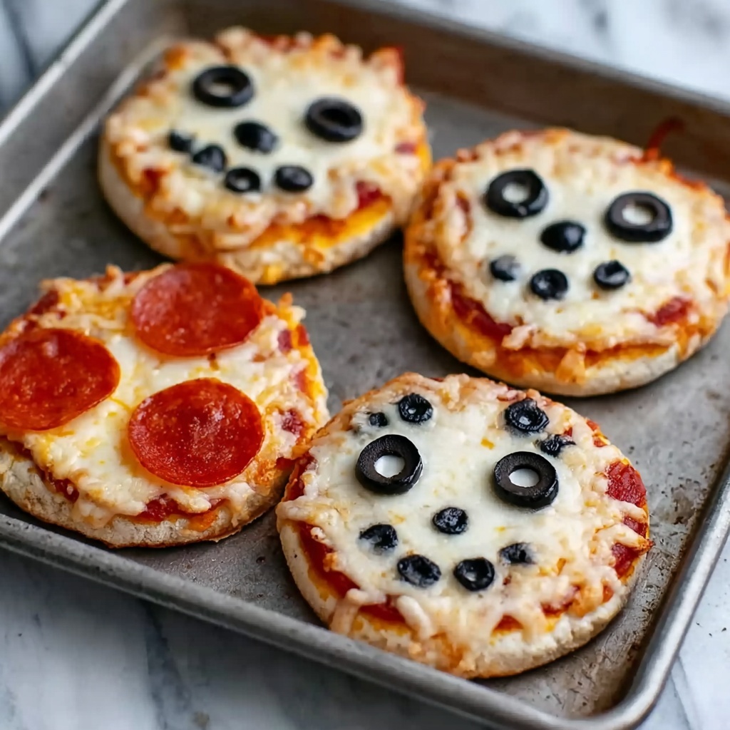 Easy Peasy Mini Halloween Pizzas Recipe - Recipe Image