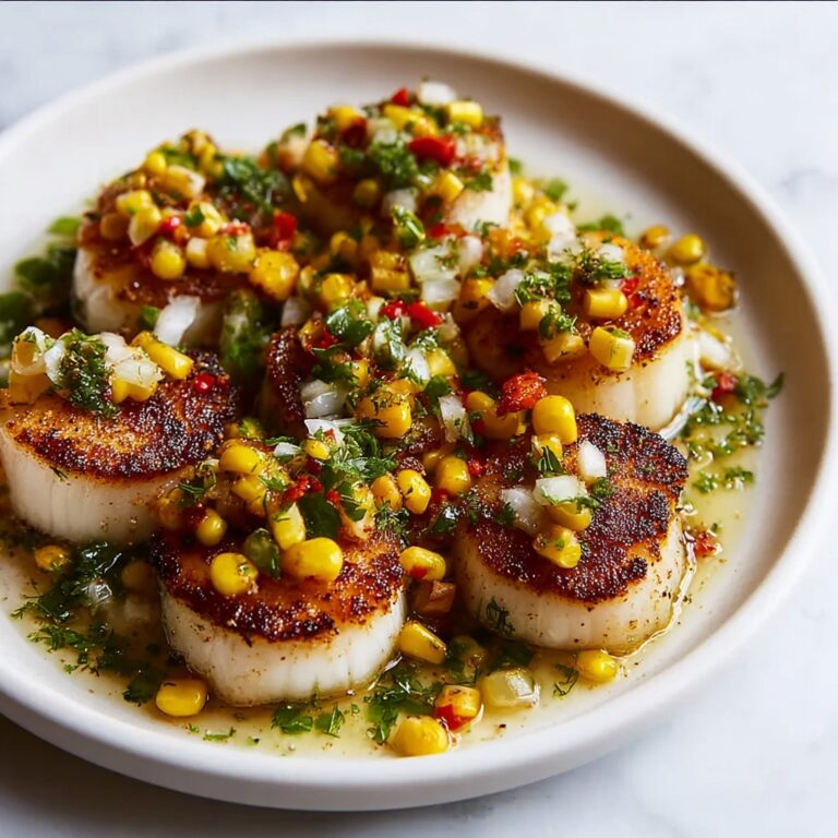 Scallops with Sautéed Corn & Chimichurri Recipe