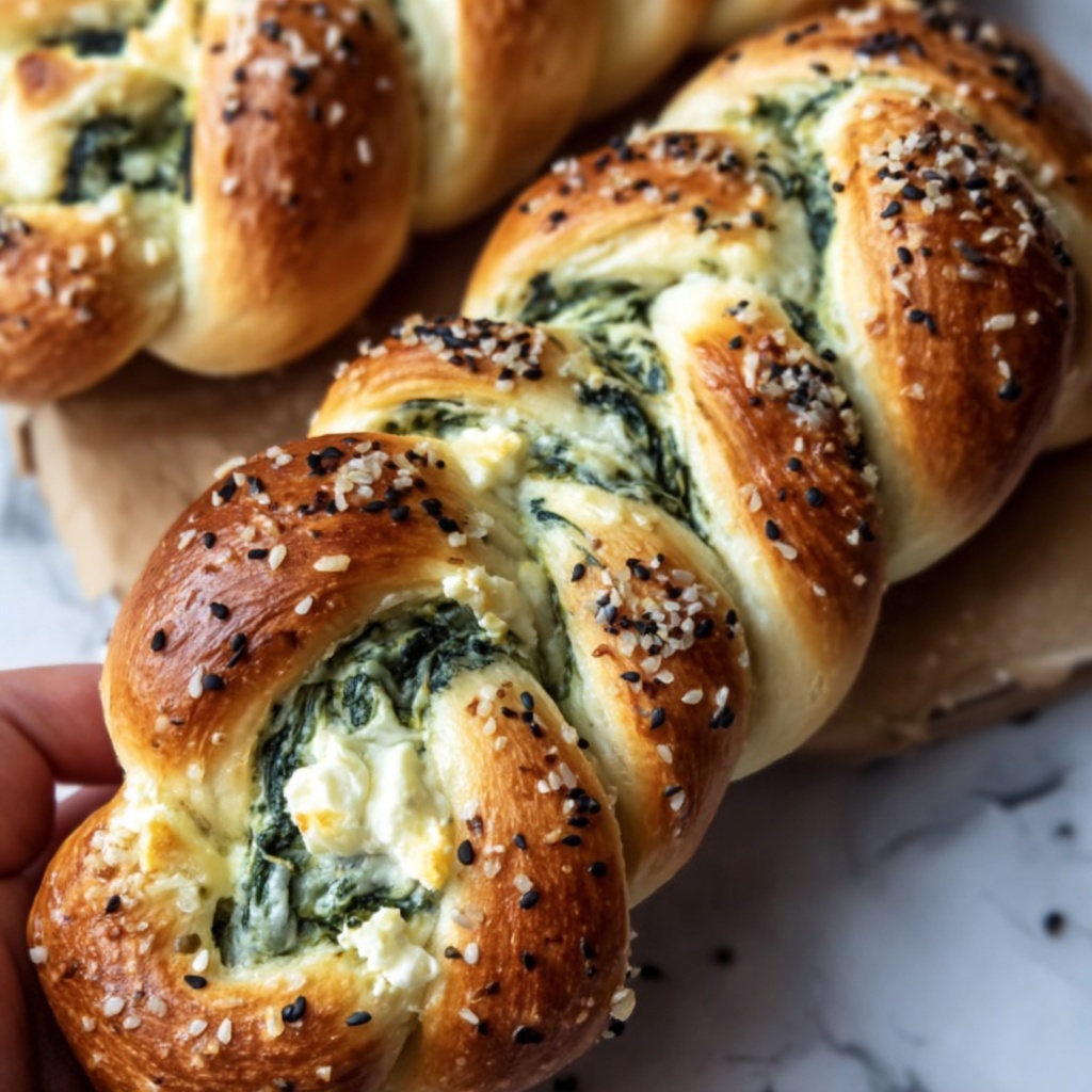 Spinach and Cheese Stuffed Twists Recipe - Recipe Image