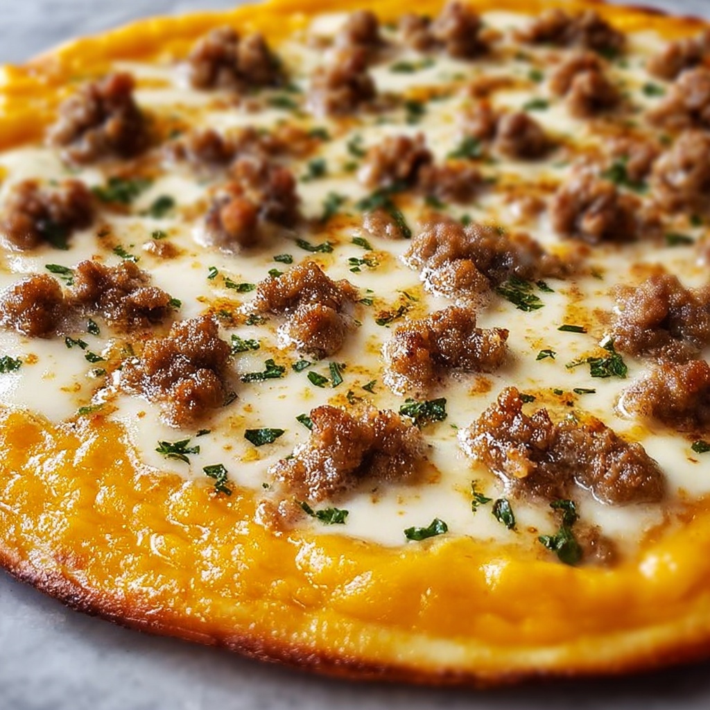 Sausage Gravy Breakfast Pizza Recipe - Recipe Image