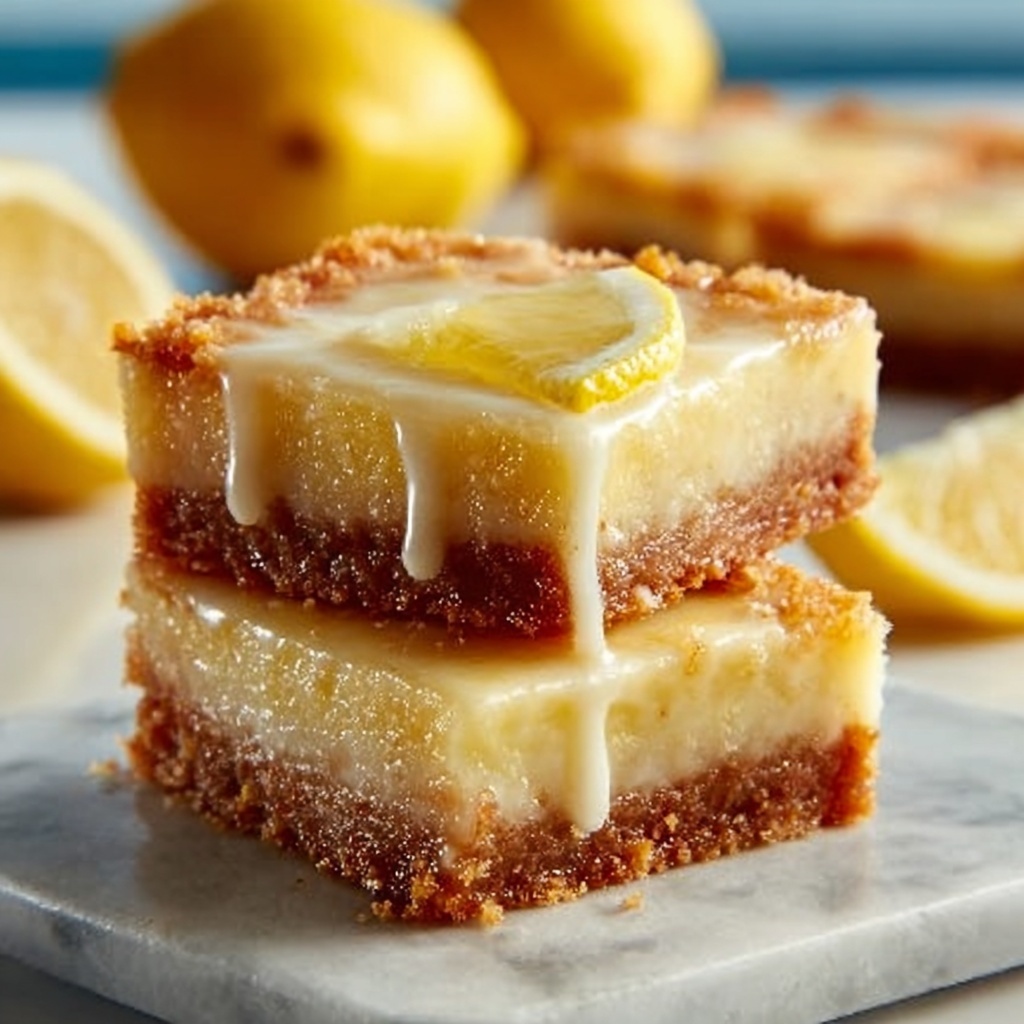 Lemon Blondies with Lemon Glaze Recipe - Recipe Image